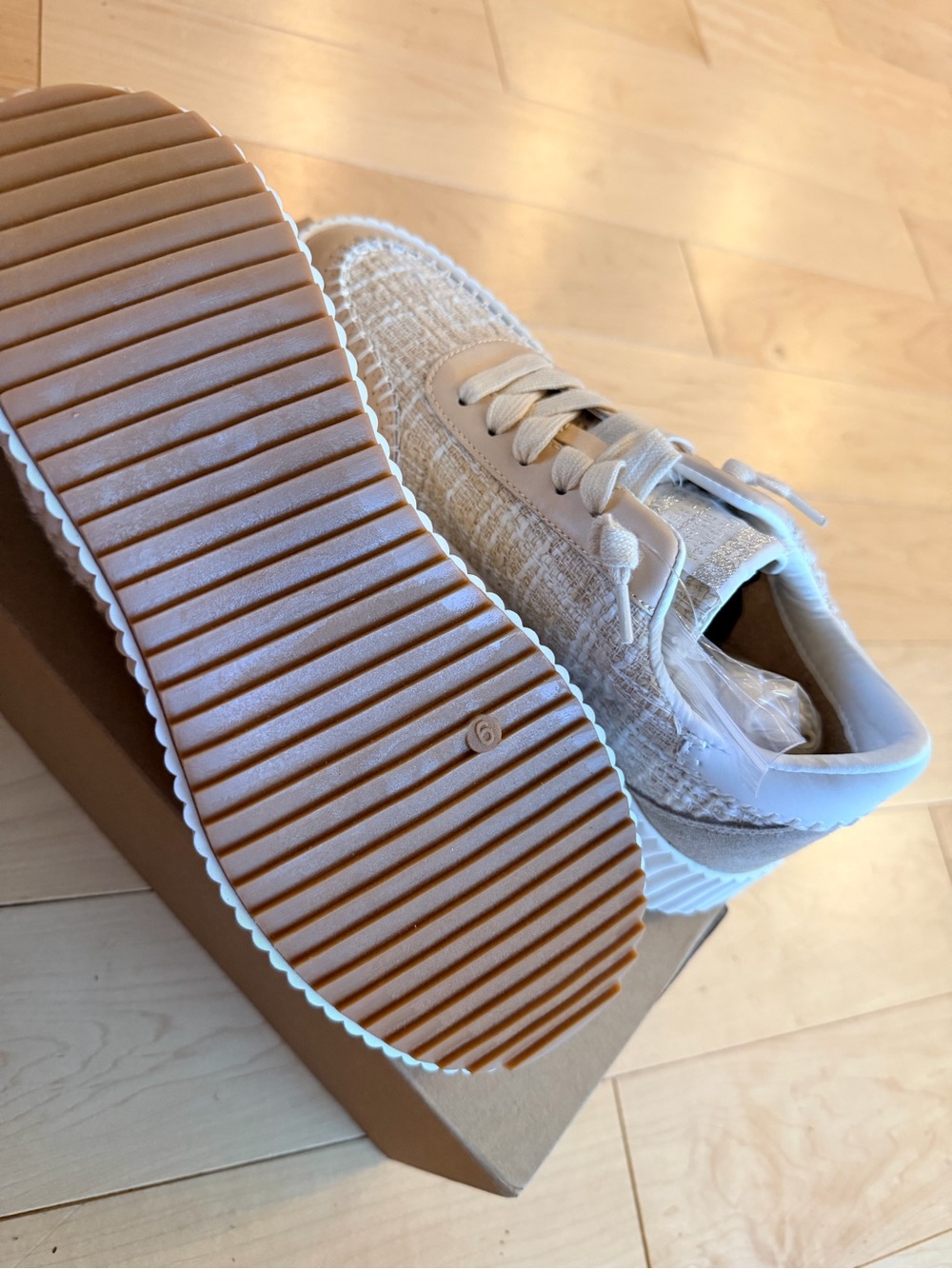 Vintage Havana Blaze 3 Nude Tweed Multi Platform Sneakers Size 9 NWT - Picture 6 of 8